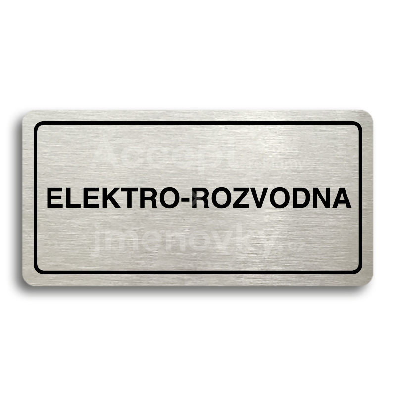 Piktogram "ELEKTRO-ROZVODNA" - stbrn tabulka - ern tisk