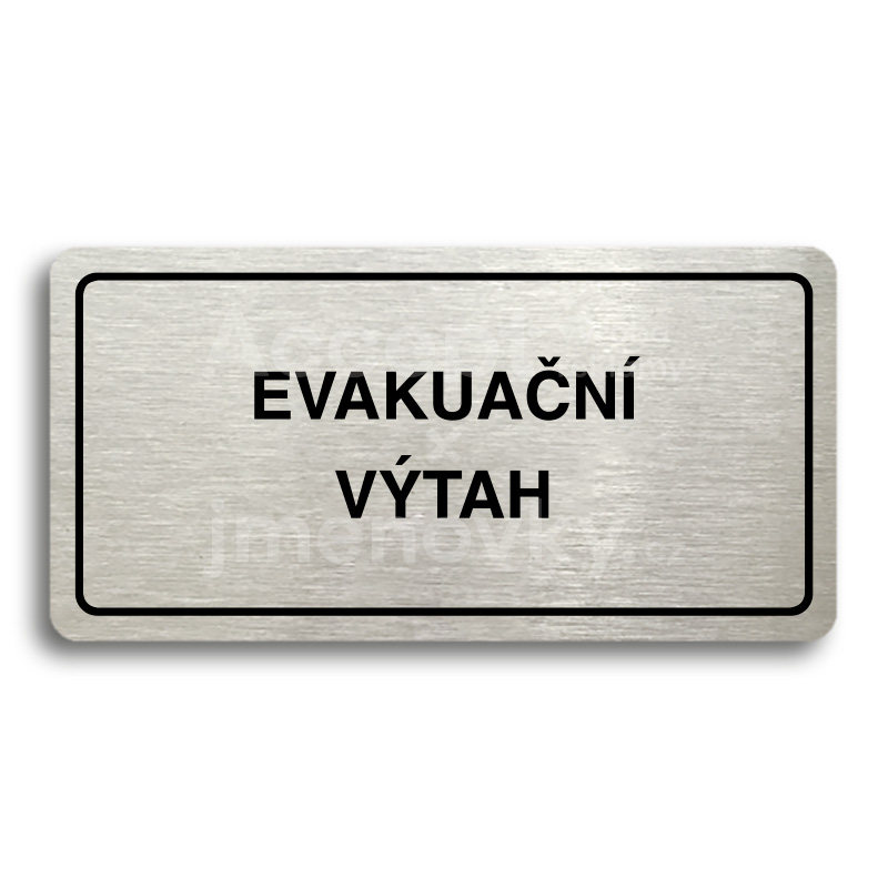 Piktogram "EVAKUAN VTAH" - stbrn tabulka - ern tisk