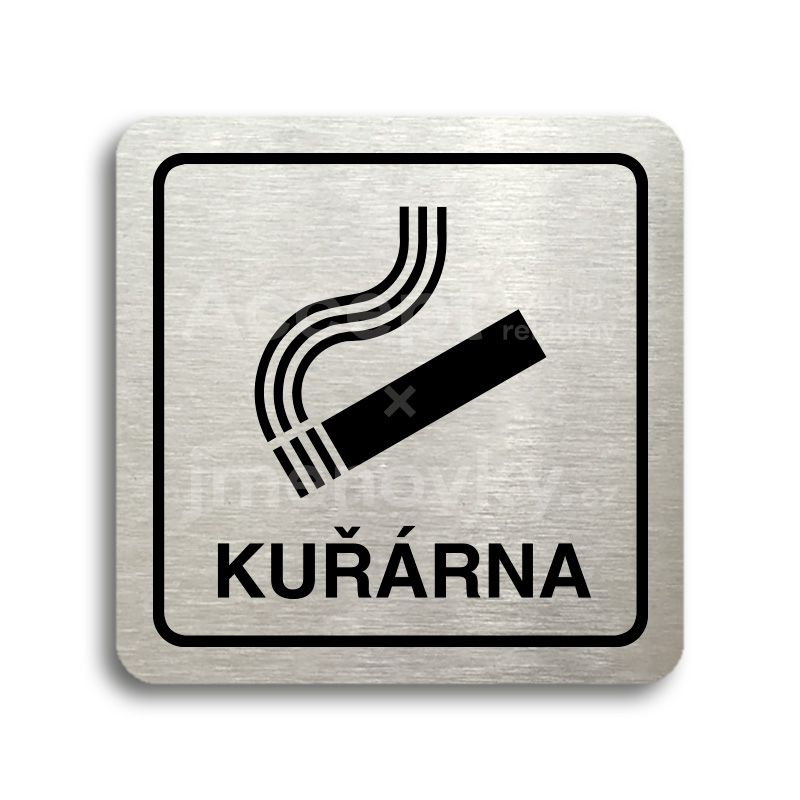 Piktogram "kurna" - stbrn tabulka - ern tisk
