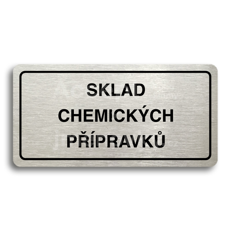 Piktogram "SKLAD CHEMICKCH PPRAVK" - stbrn tabulka - ern tisk