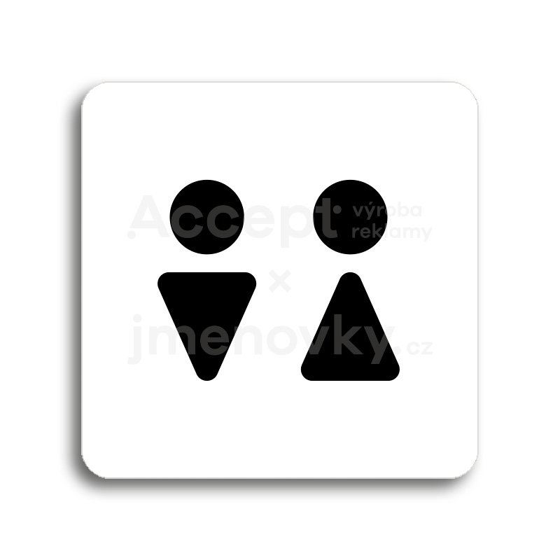 ACCEPT Piktogram WC muži, ženy III - bílá tabulka - černý tisk bez rámečku