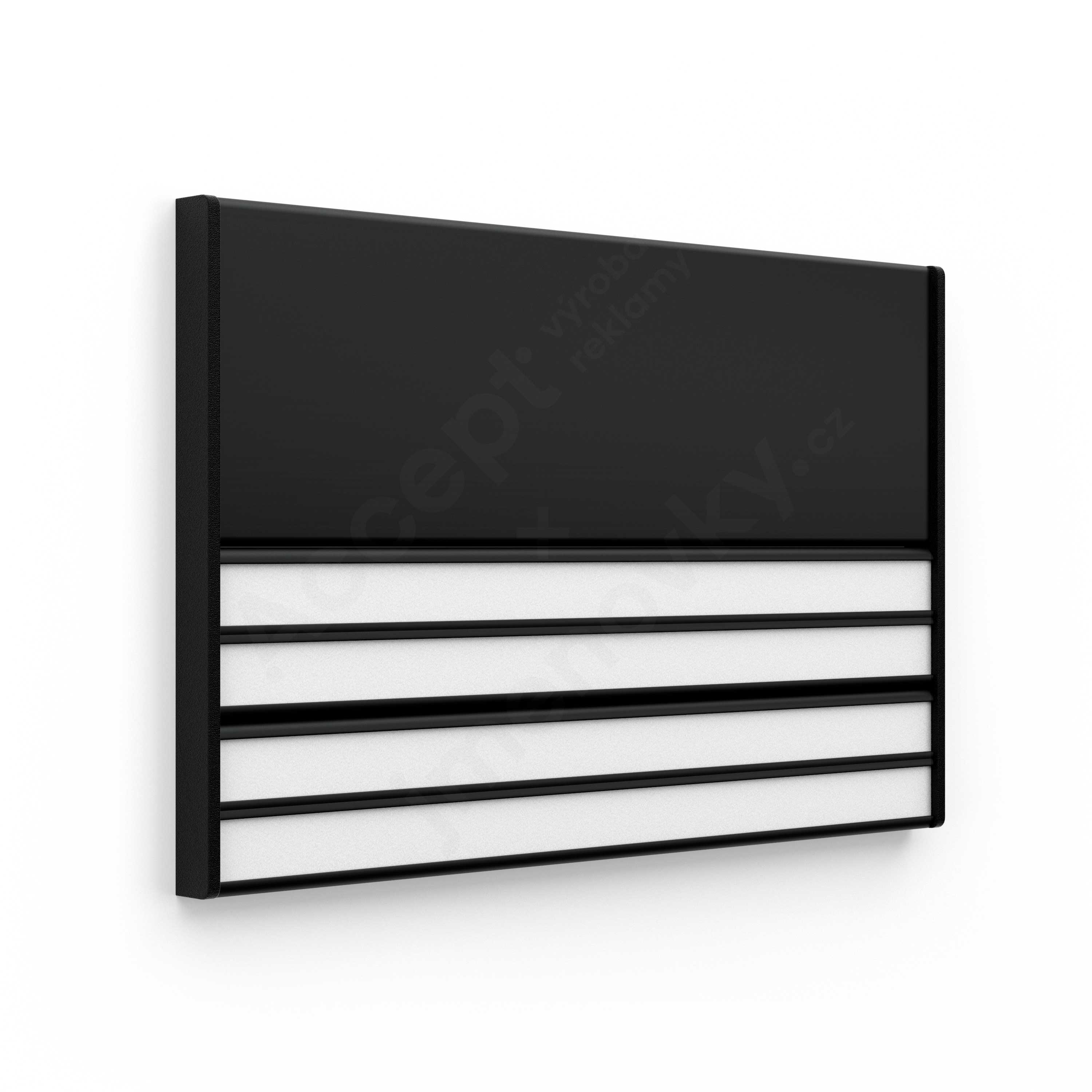 Dveřní tabulka ACS černá (kombinovaný systém, 187 x 125 mm)