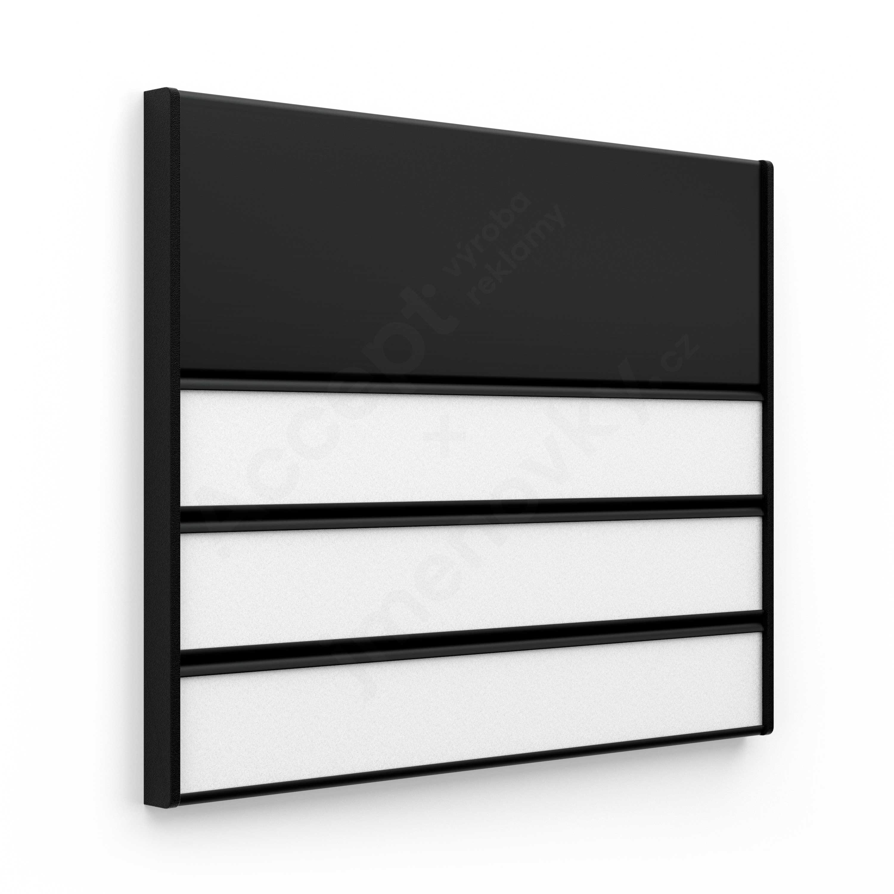 Dveřní tabulka ACS černá (kombinovaný systém, 187 x 156 mm)