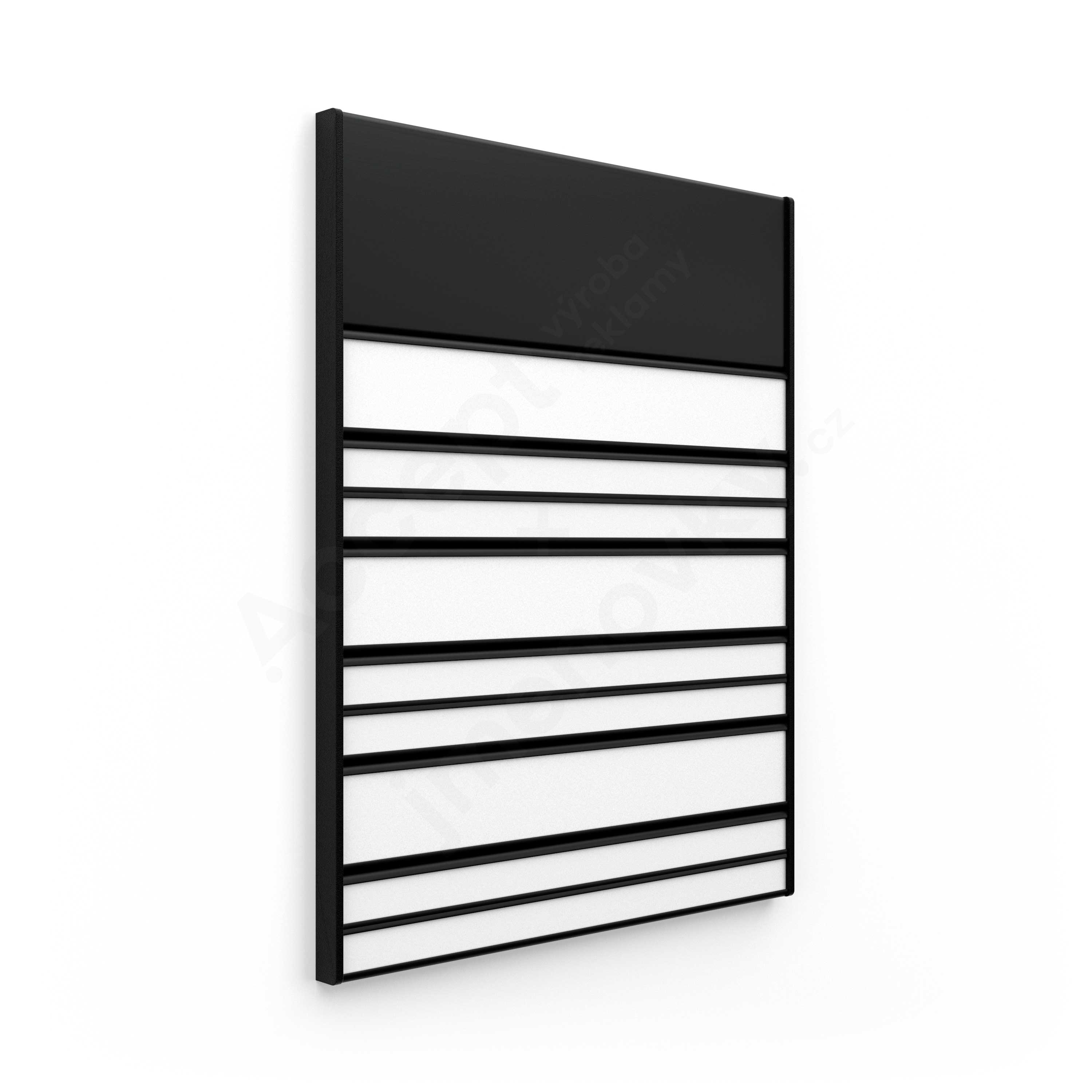 Dveřní tabulka ACS černá (kombinovaný systém, 187 x 250 mm)