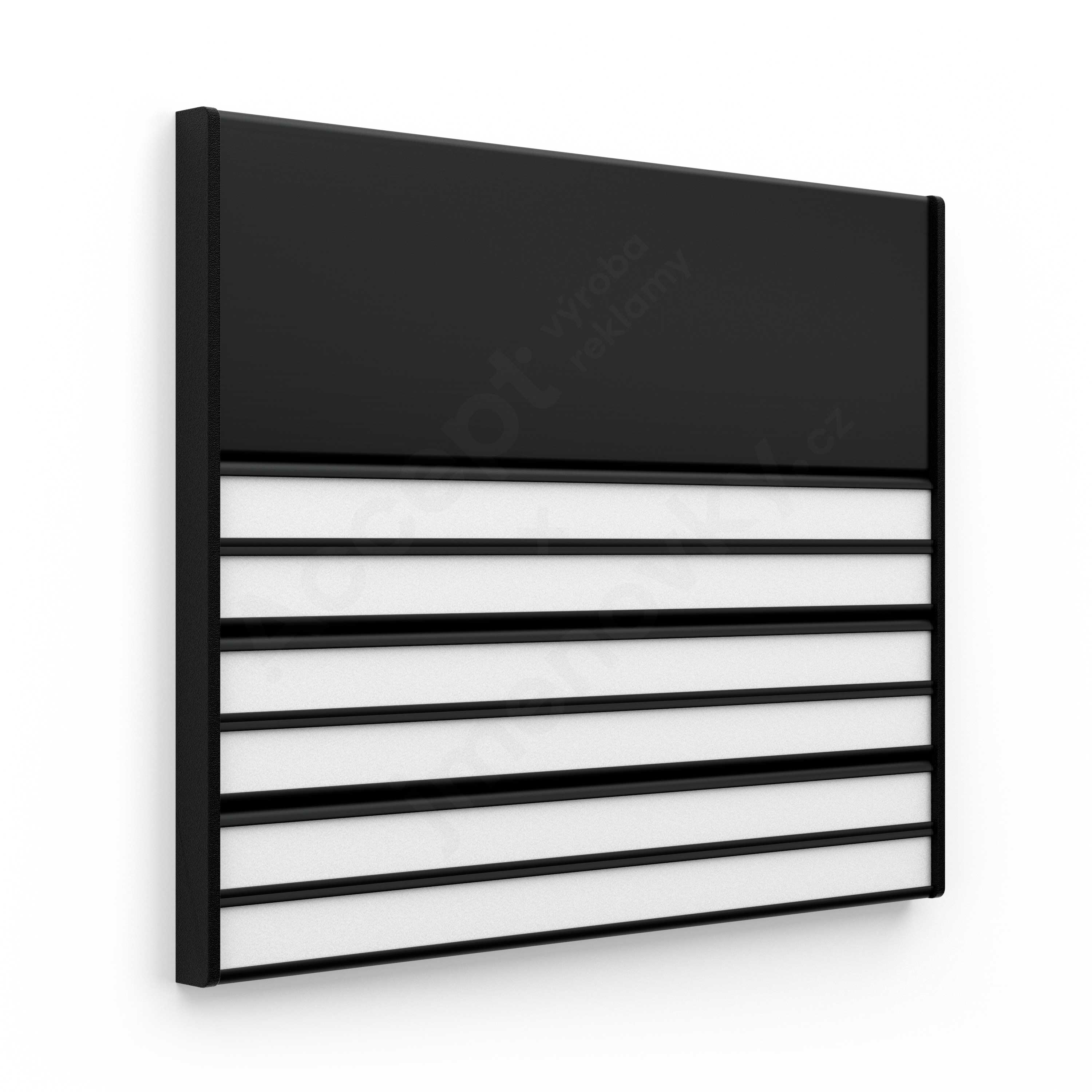 Dveřní tabulka ACS černá (kombinovaný systém, 187 x 156 mm)