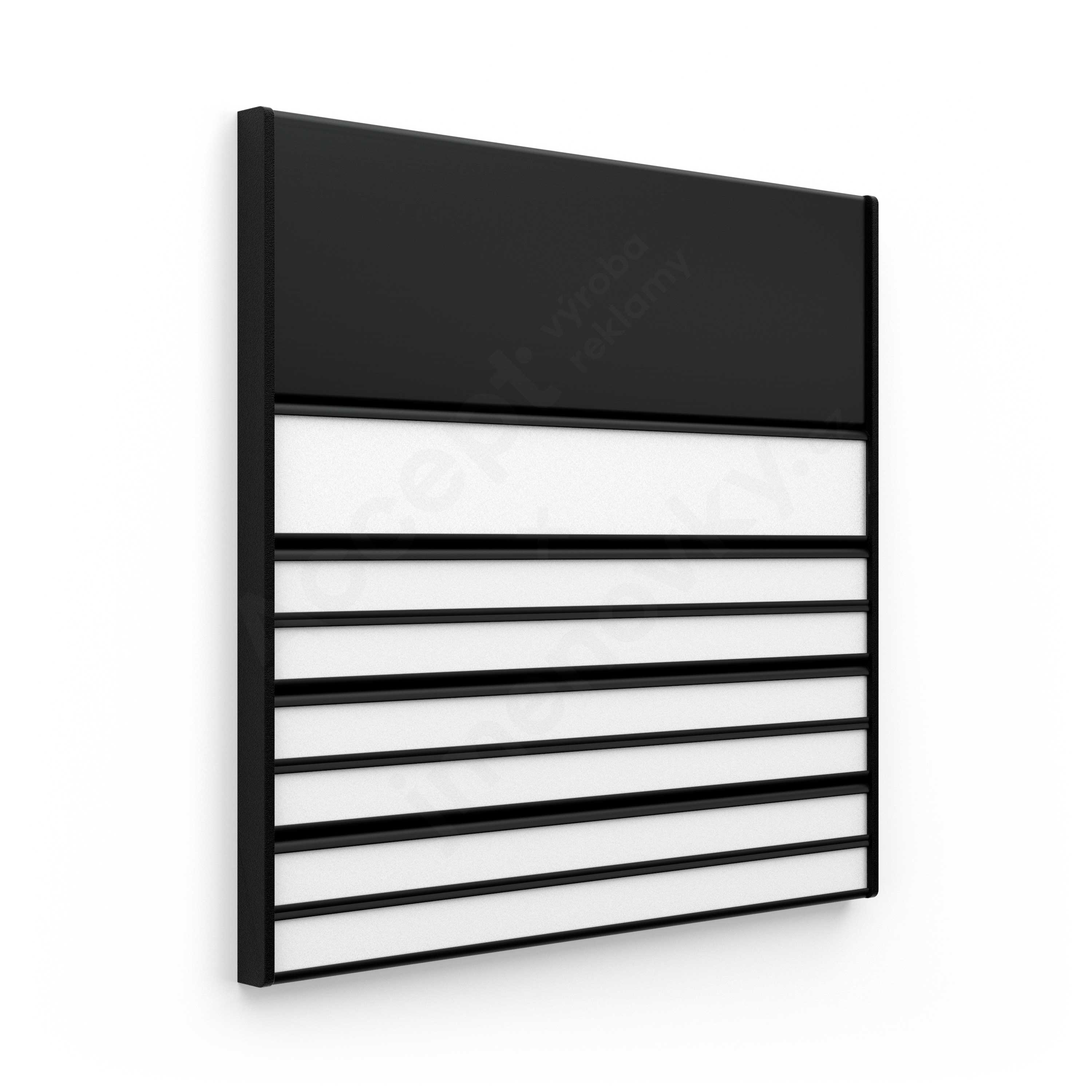 Dveřní tabulka ACS černá (kombinovaný systém, 187 x 187 mm)