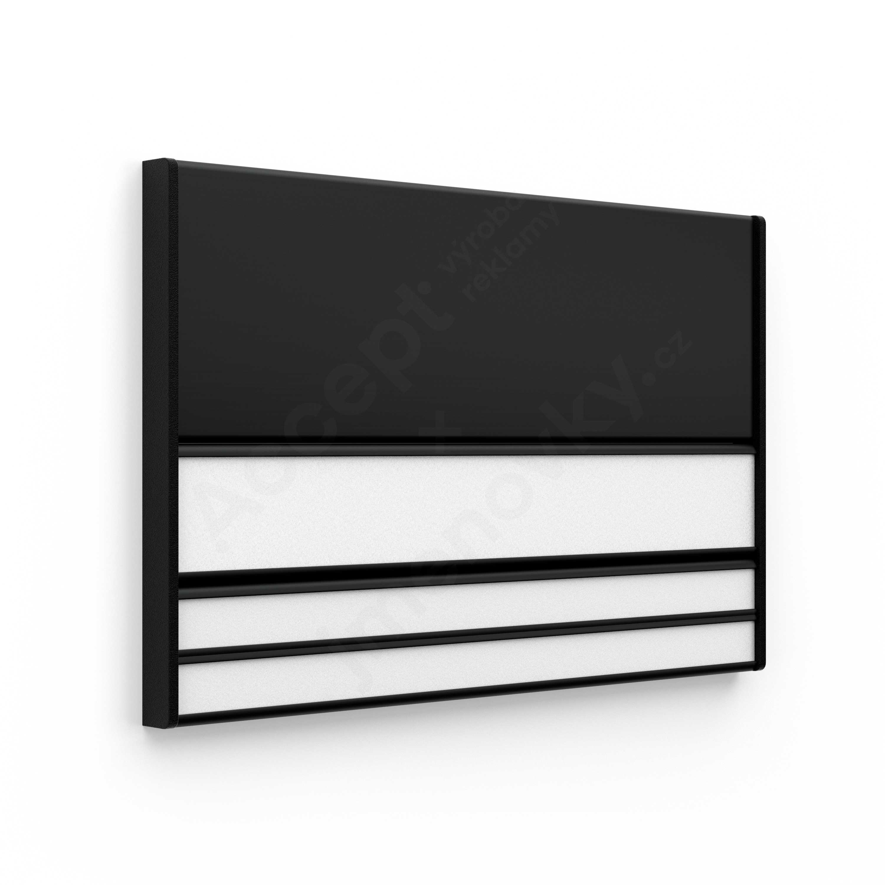 Dveřní tabulka ACS černá (kombinovaný systém, 187 x 125 mm)