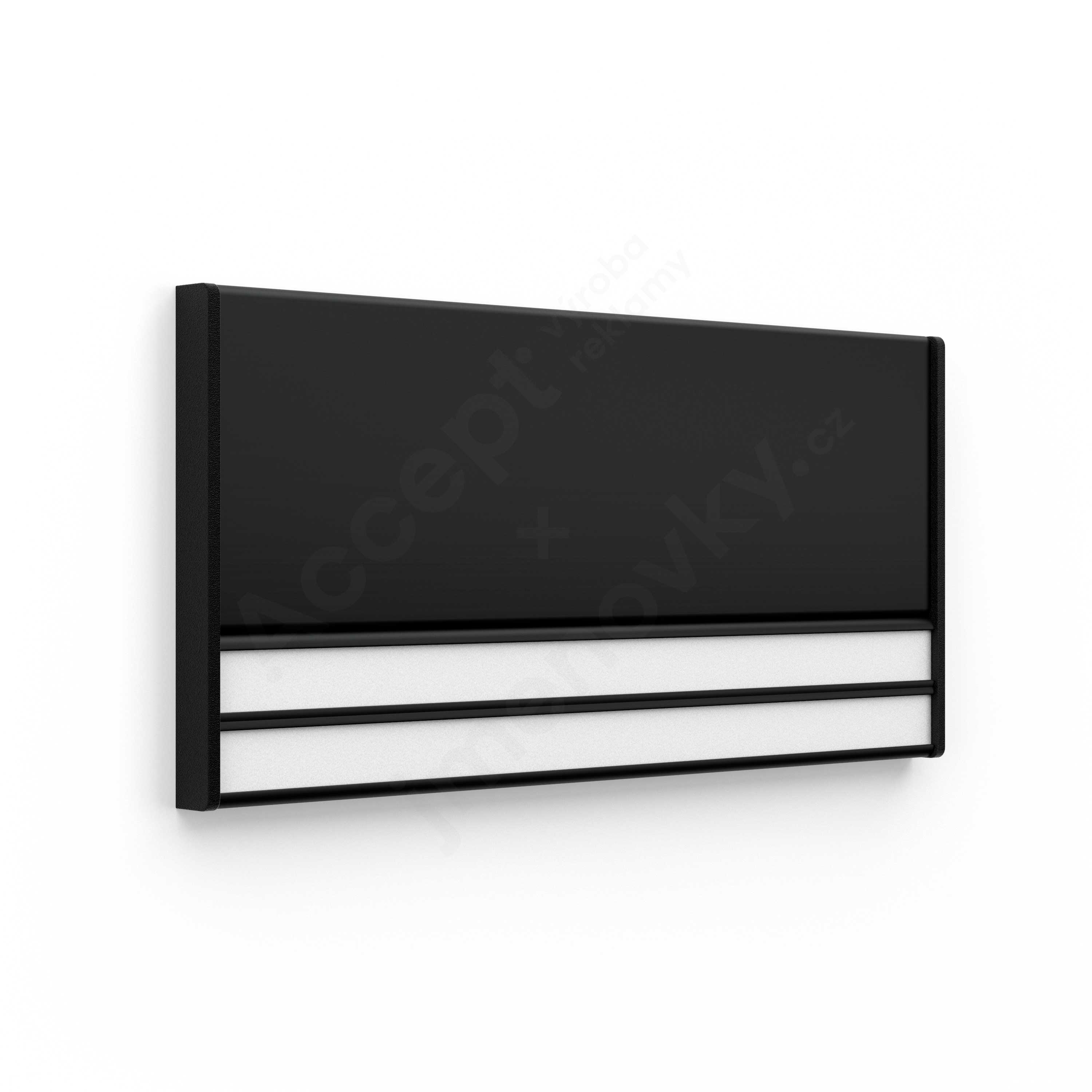 Dveřní tabulka ACS černá (kombinovaný systém, 187 x 93 mm)
