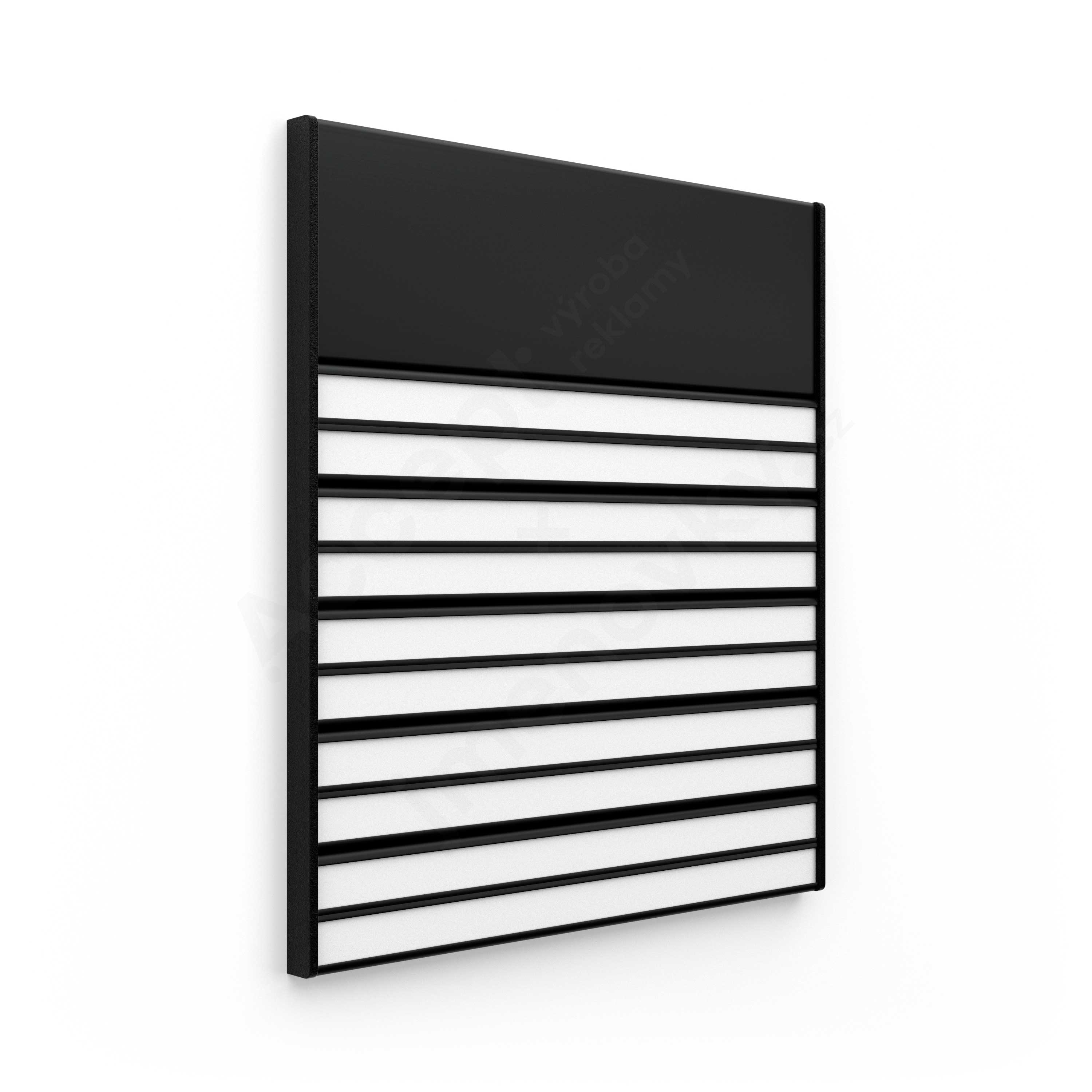 Dveřní tabulka ACS černá (kombinovaný systém, 187 x 218 mm)