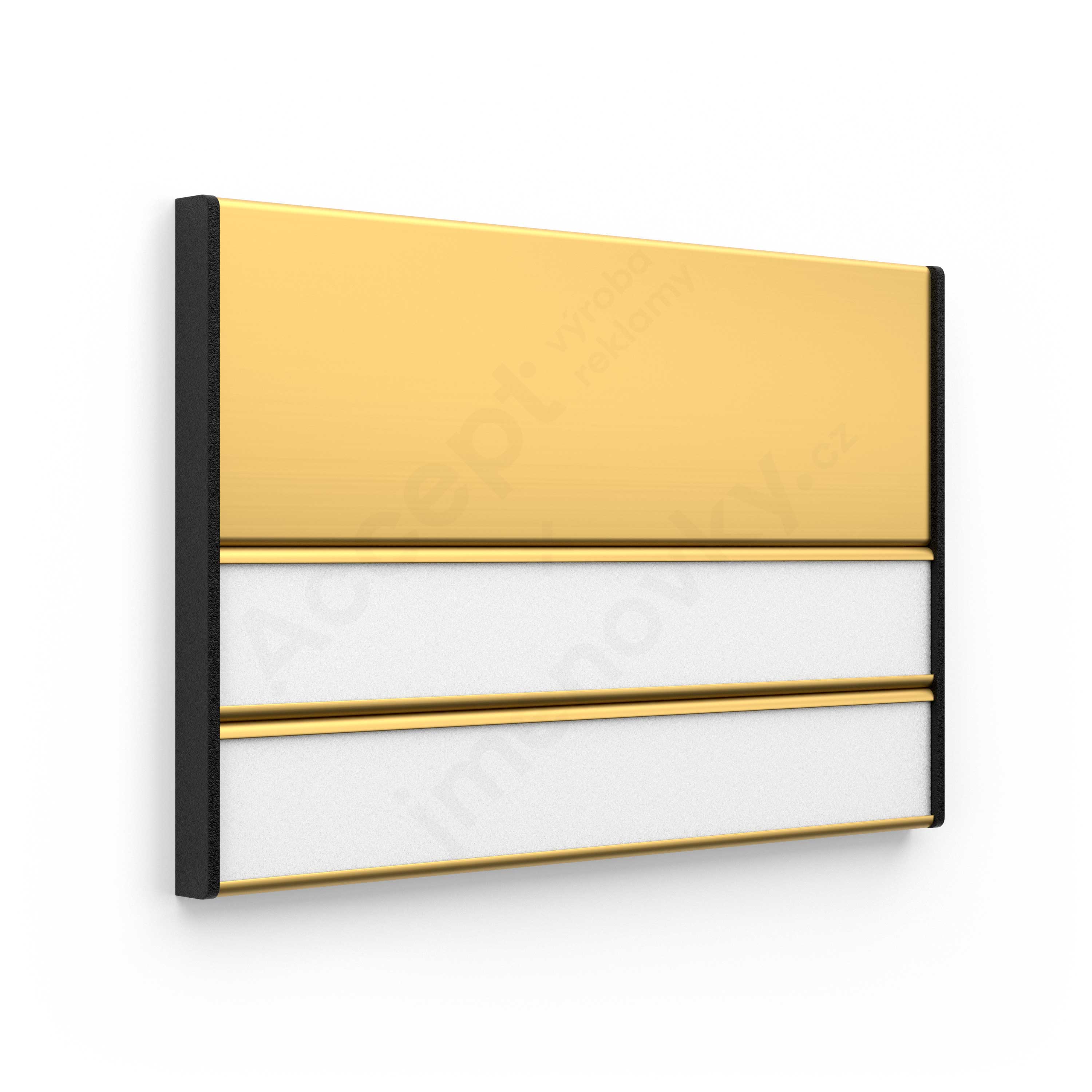 Dveřní tabulka ACS zlatá (kombinovaný systém, 187 x 125 mm)