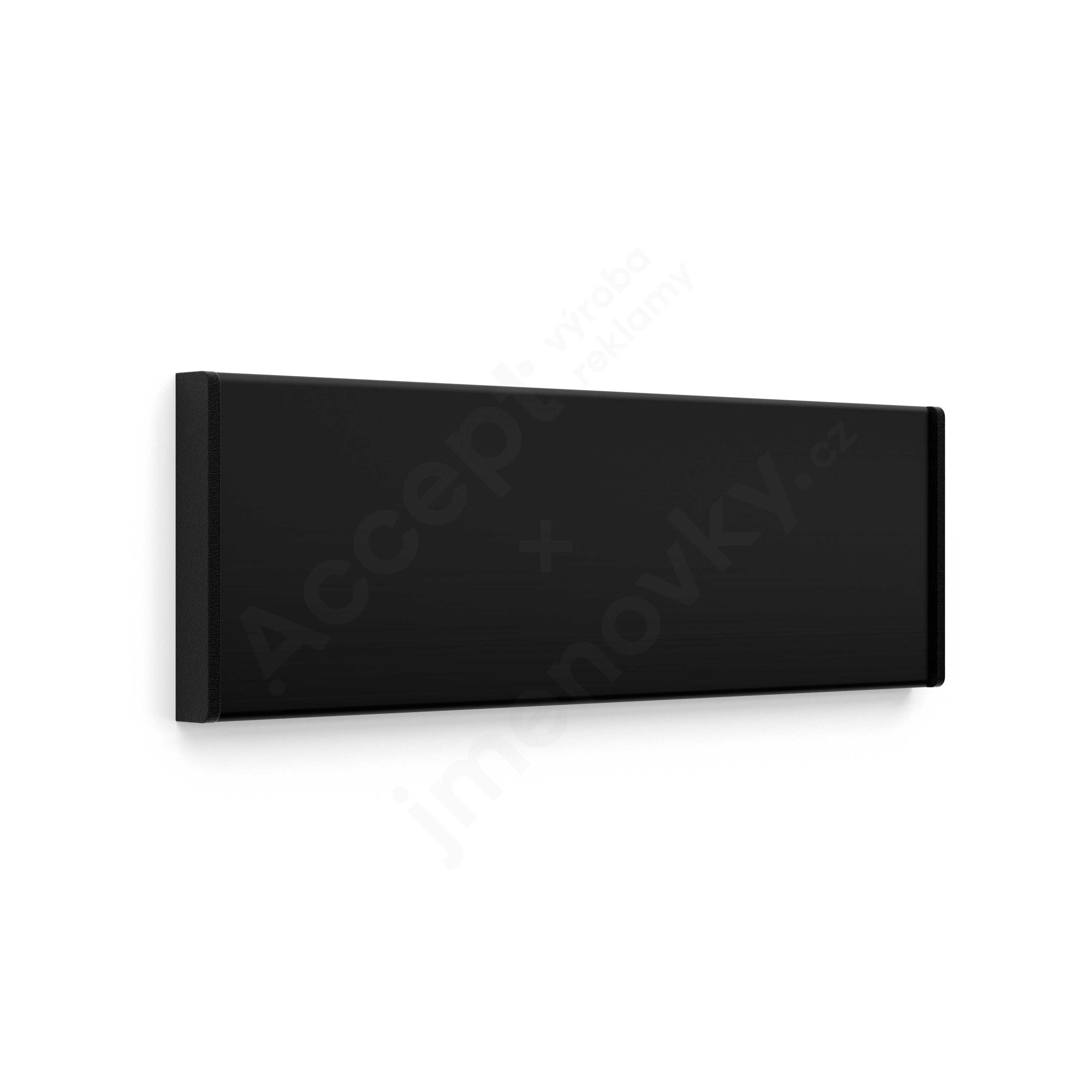 Dveřní tabulka ACS černá (nezásuvný systém, 187 x 62 mm)