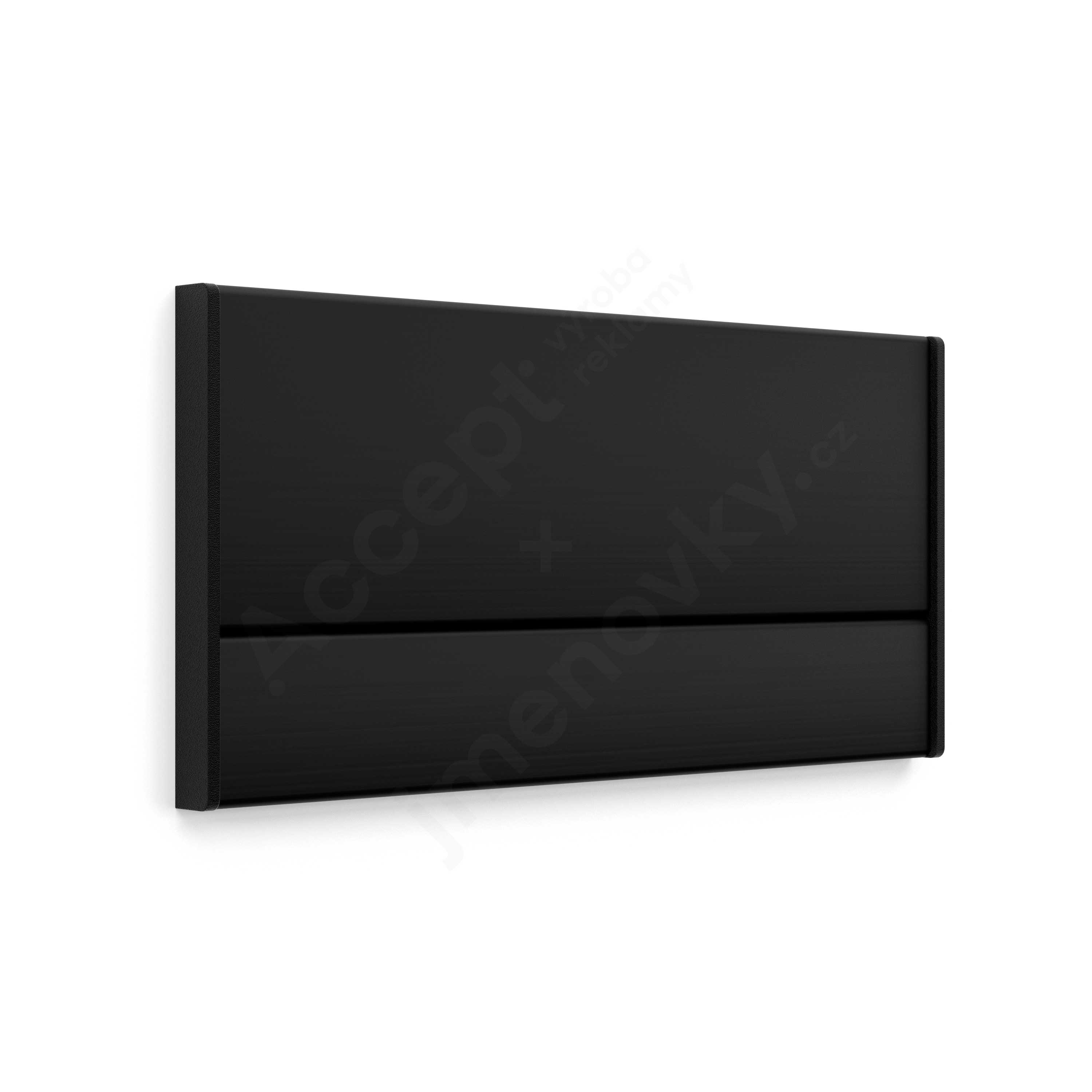 Dveřní tabulka ACS černá (nezásuvný systém, 187 x 93 mm)