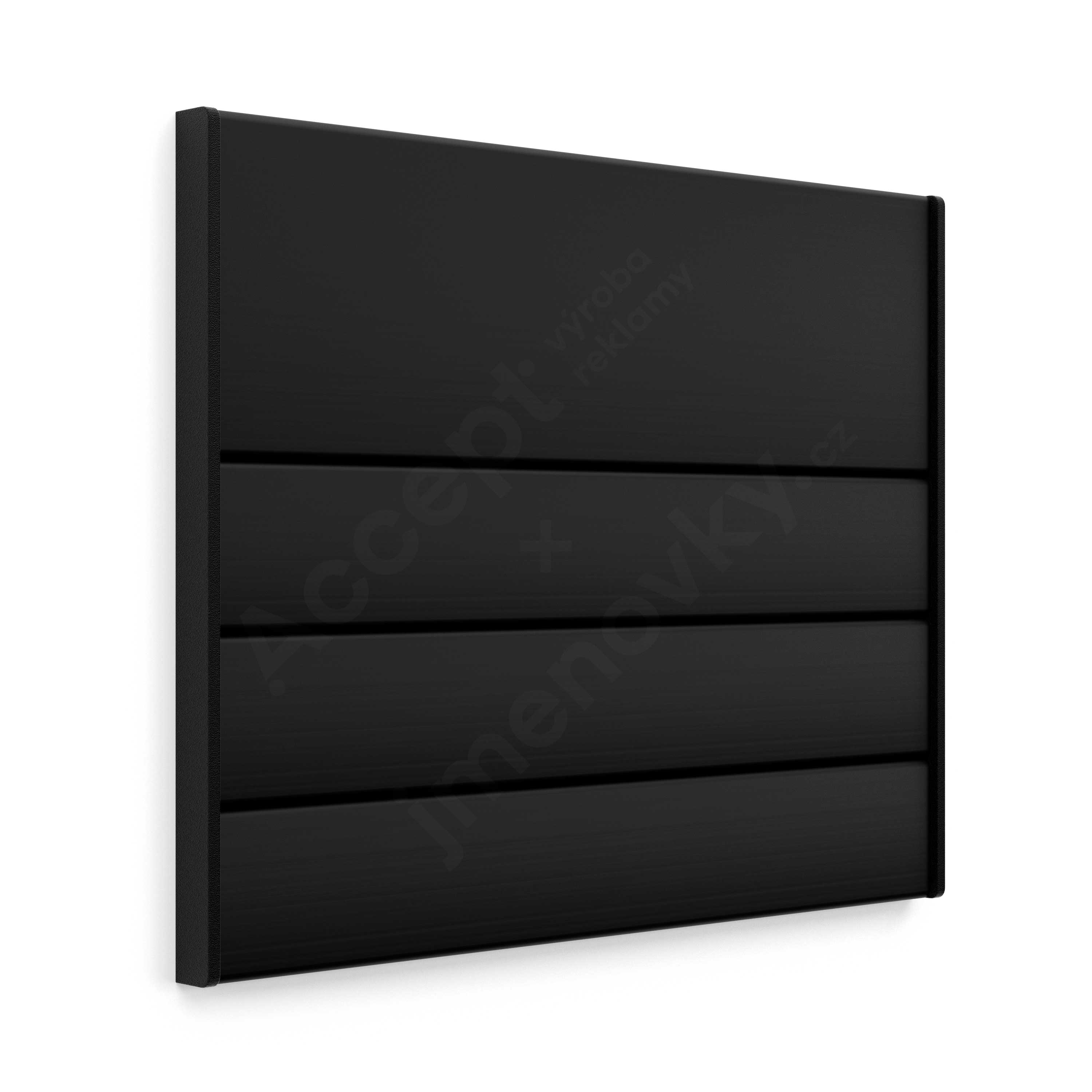 Dveřní tabulka ACS černá (nezásuvný systém, 187 x 156 mm)
