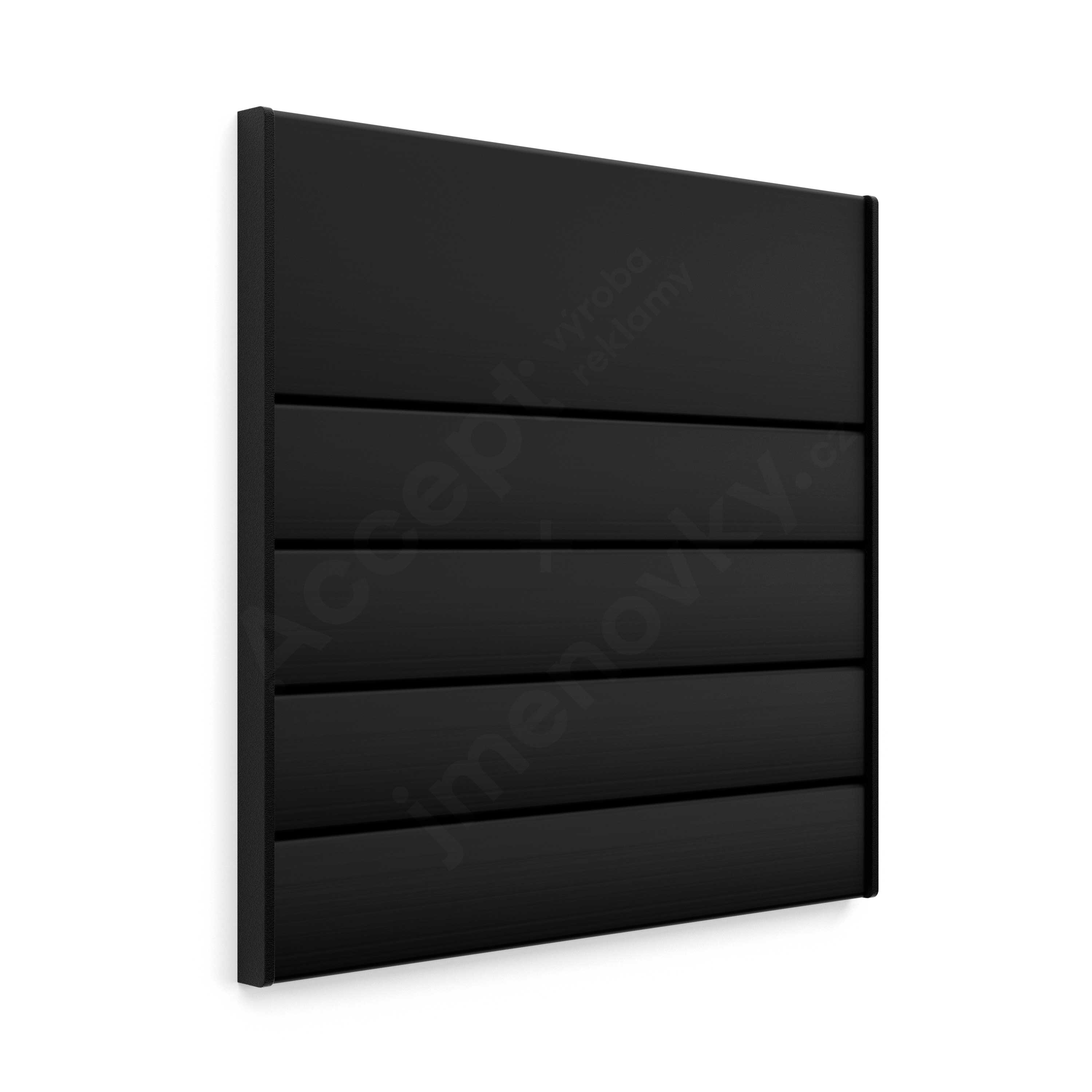 Dveřní tabulka ACS černá (nezásuvný systém, 187 x 187 mm)