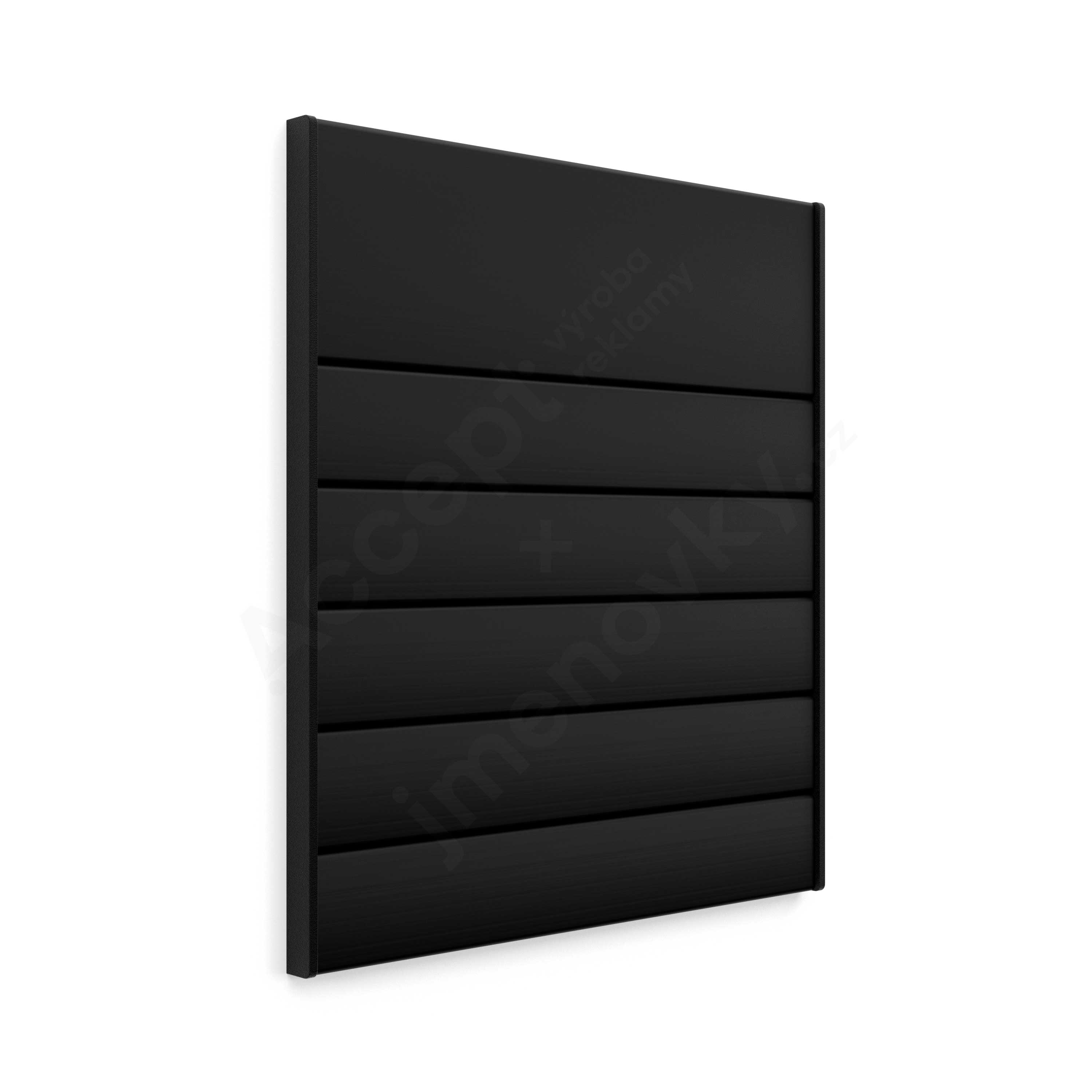 Dveřní tabulka ACS černá (nezásuvný systém, 187 x 218 mm)