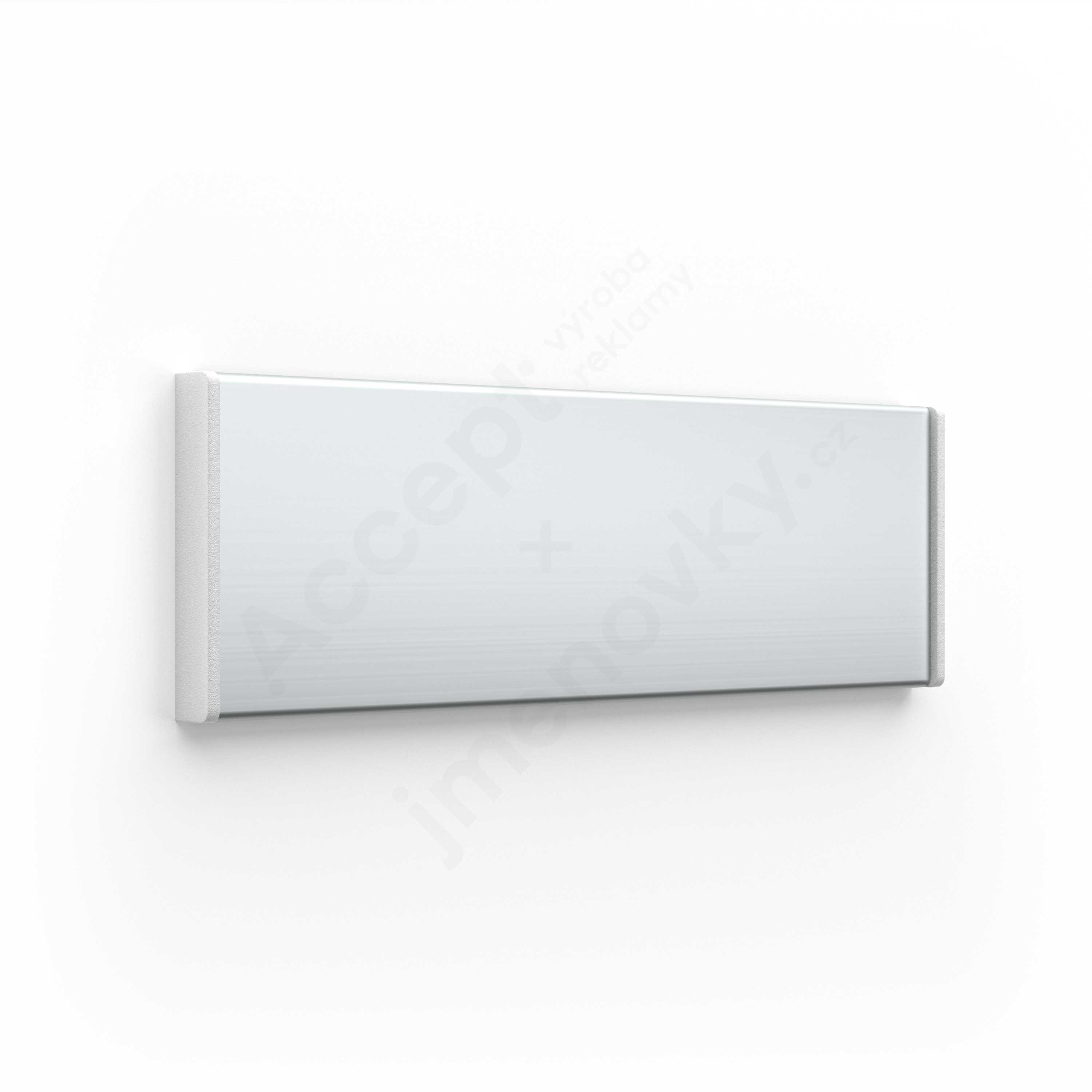 Dveřní tabulka ACS stříbrná se šedými bočnicemi (nezásuvný systém, 187 x 62 mm)