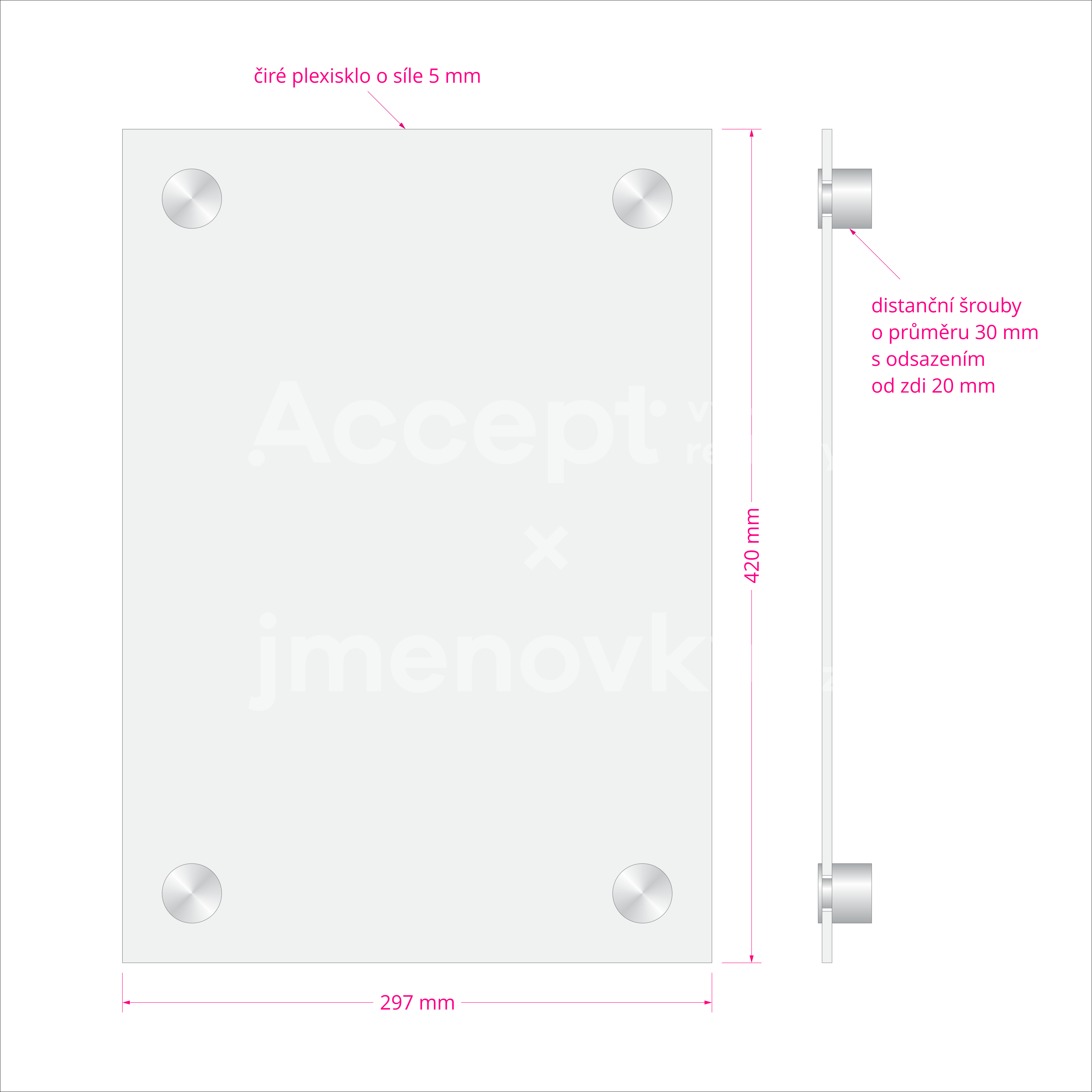 Hlavní orientační tabule Clear CL4 (297 x 420 mm)