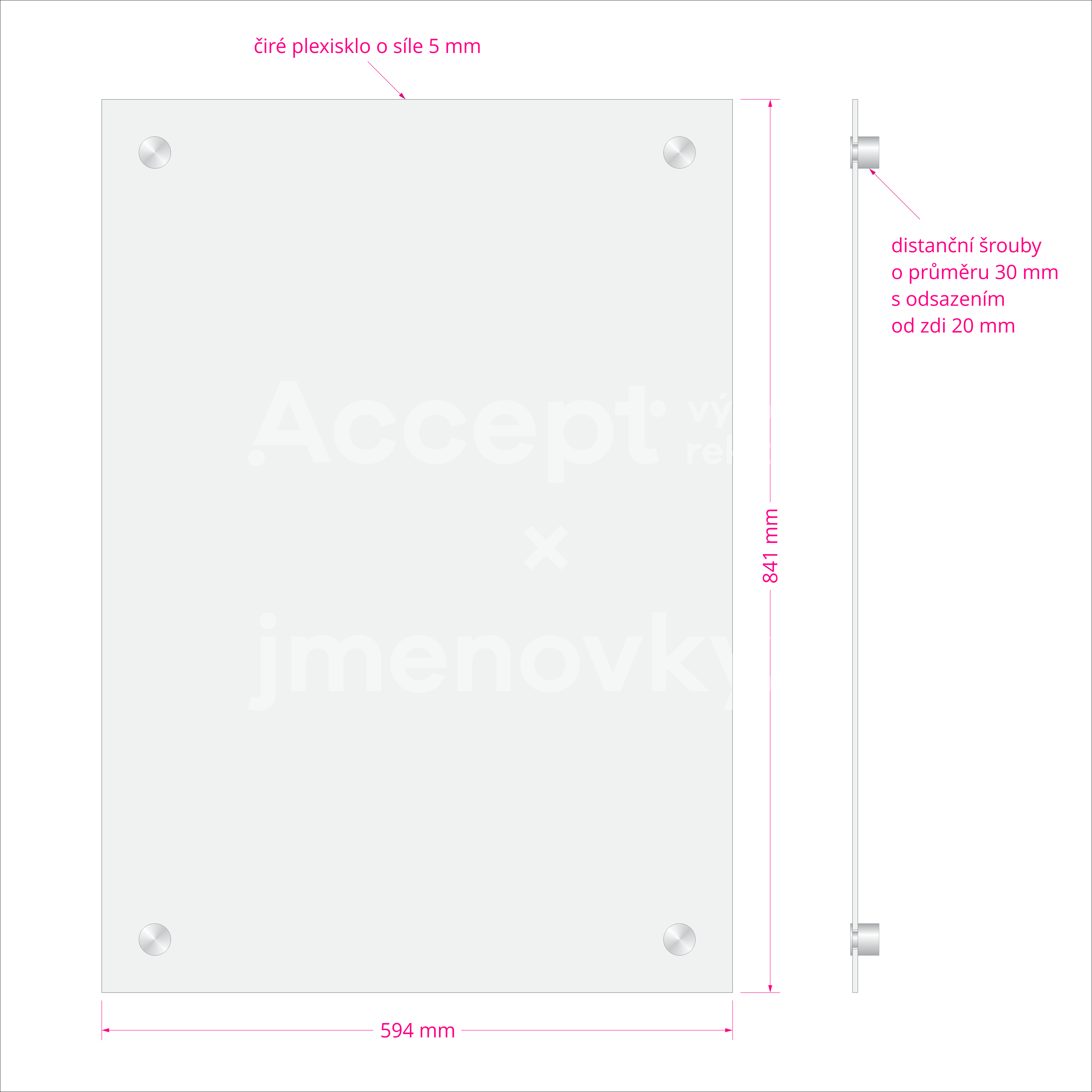 Hlavní orientační tabule Clear CL4 (594 x 841 mm)