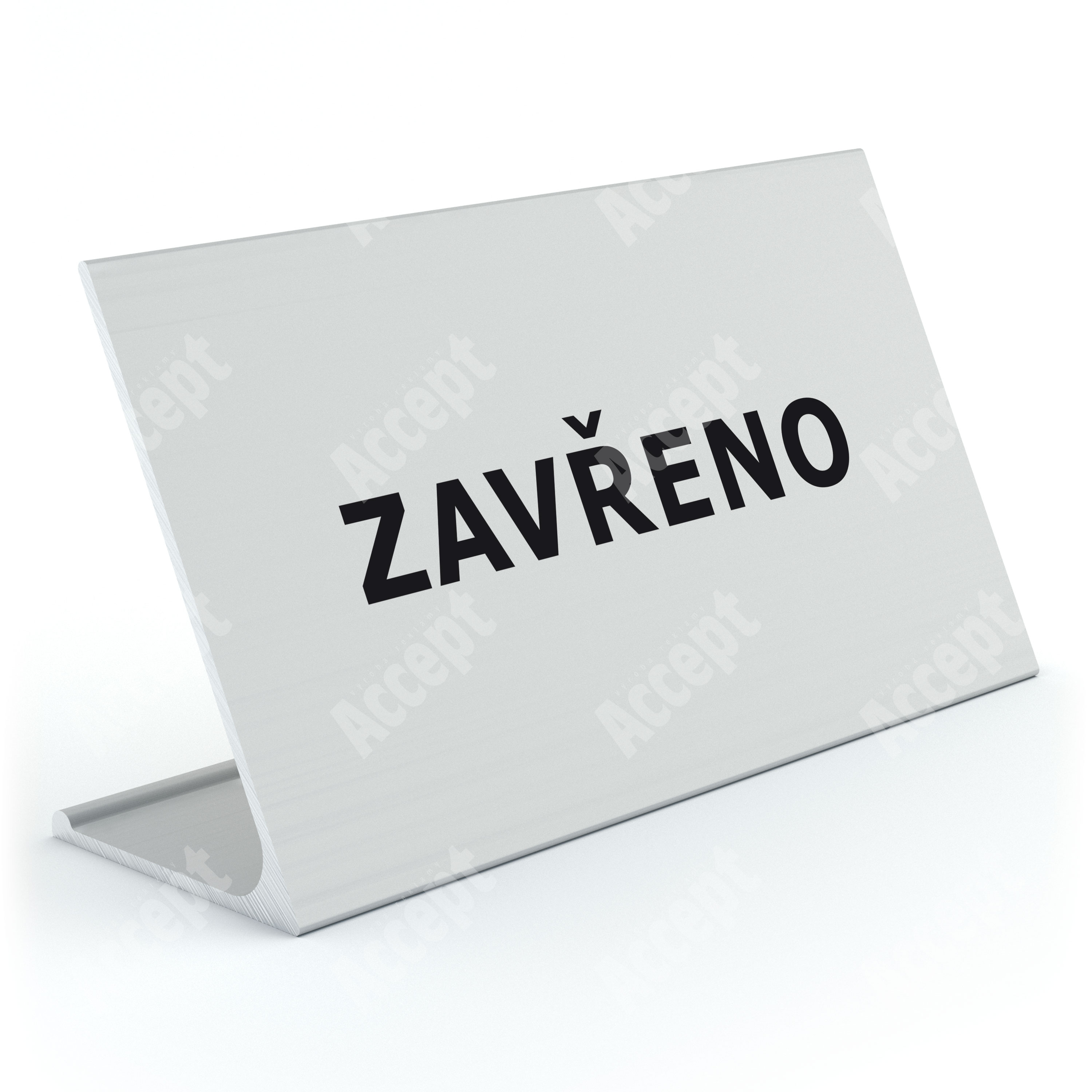 stříbrný stolní informační stojánek D-62 "ZAVŘENO" - D-62.STR.105.005