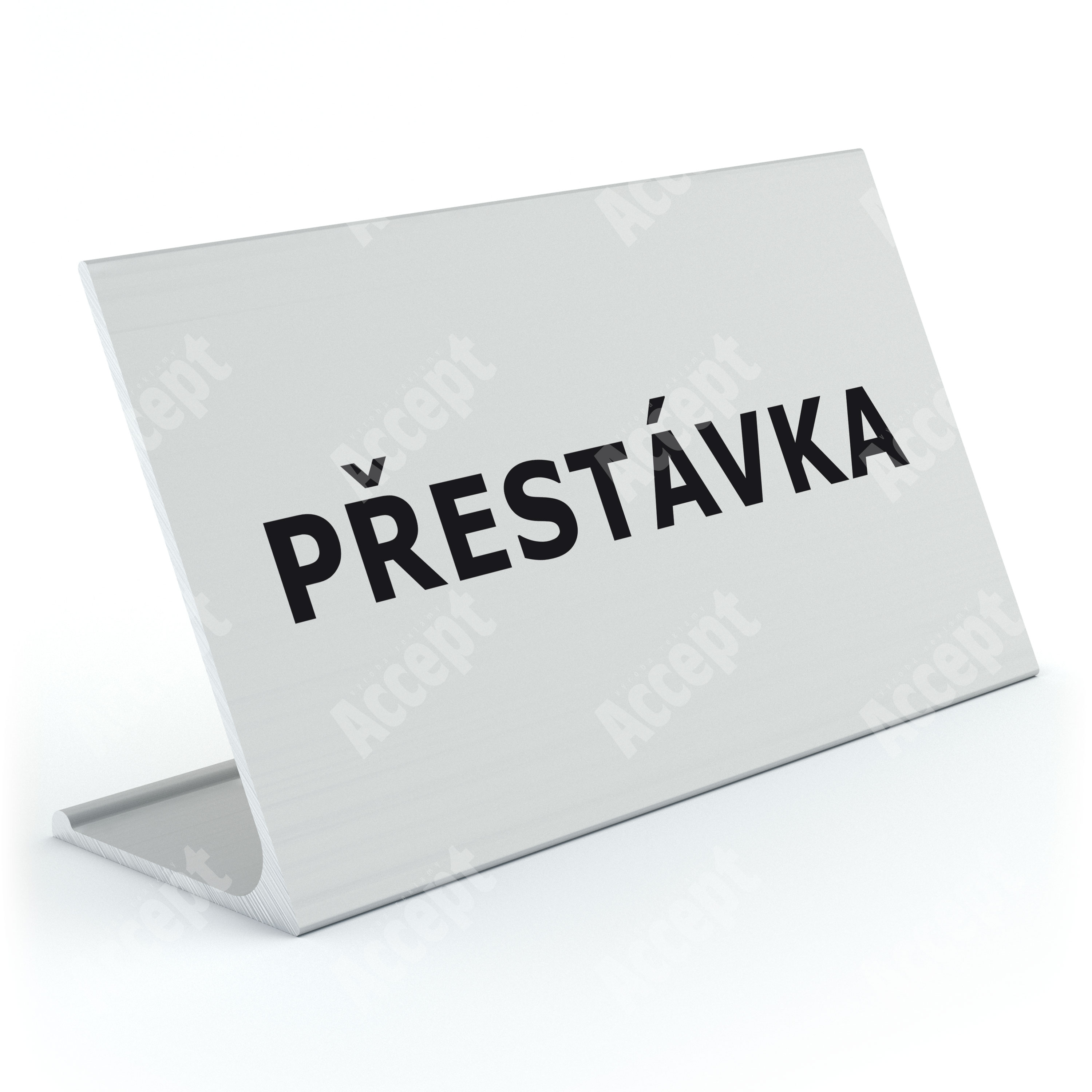 stříbrný stolní informační stojánek D-62 "PŘESTÁVKA" - D-62.STR.105.006
