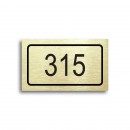 Číslo na dveře - zlatá tabulka - černý tisk