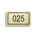 Číslo na dveře - zlatá tabulka - černý tisk