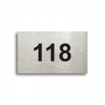 Číslo na dveře - stříbrná tabulka - černý tisk