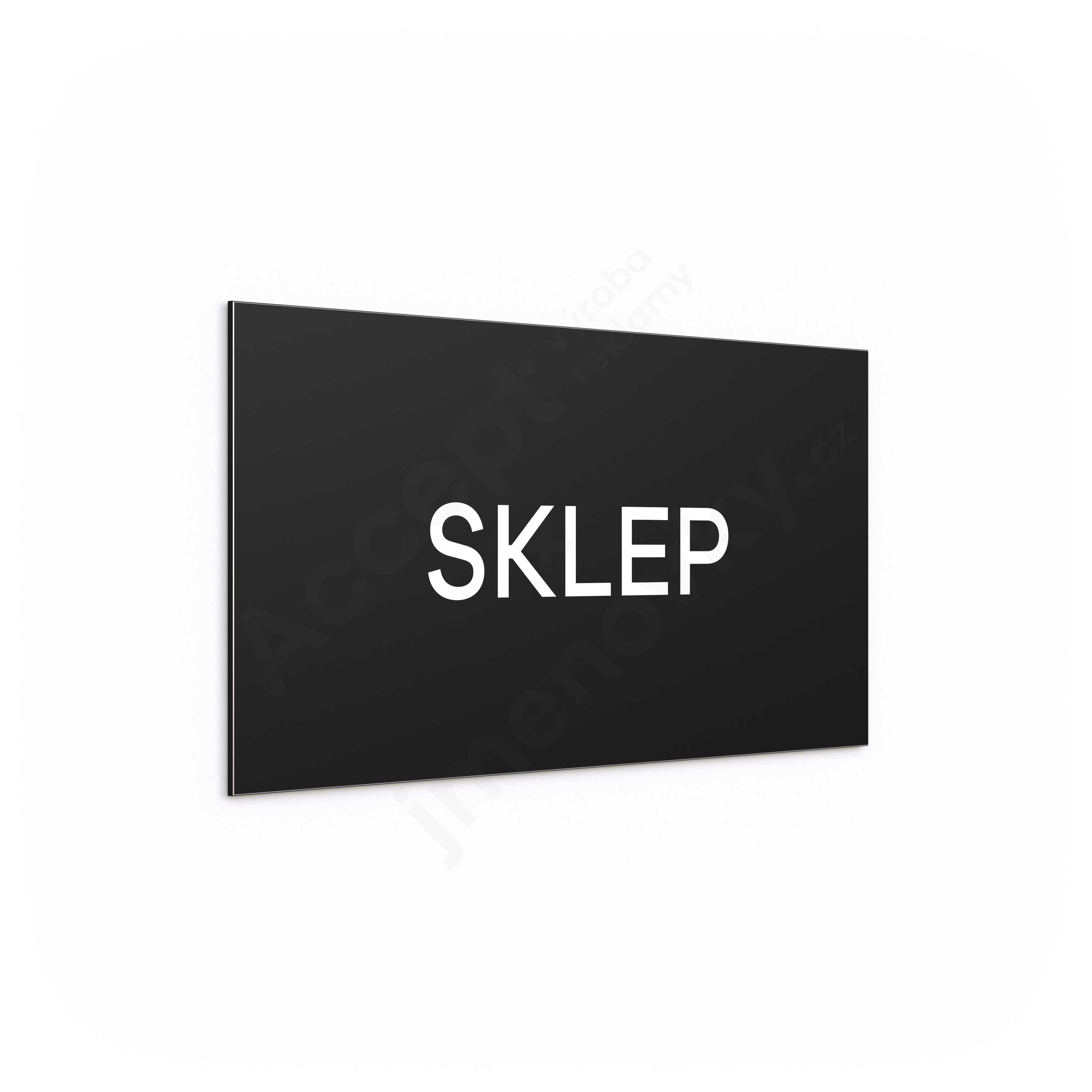 Označení podlaží "SKLEP" - černá tabulka - bílý popis