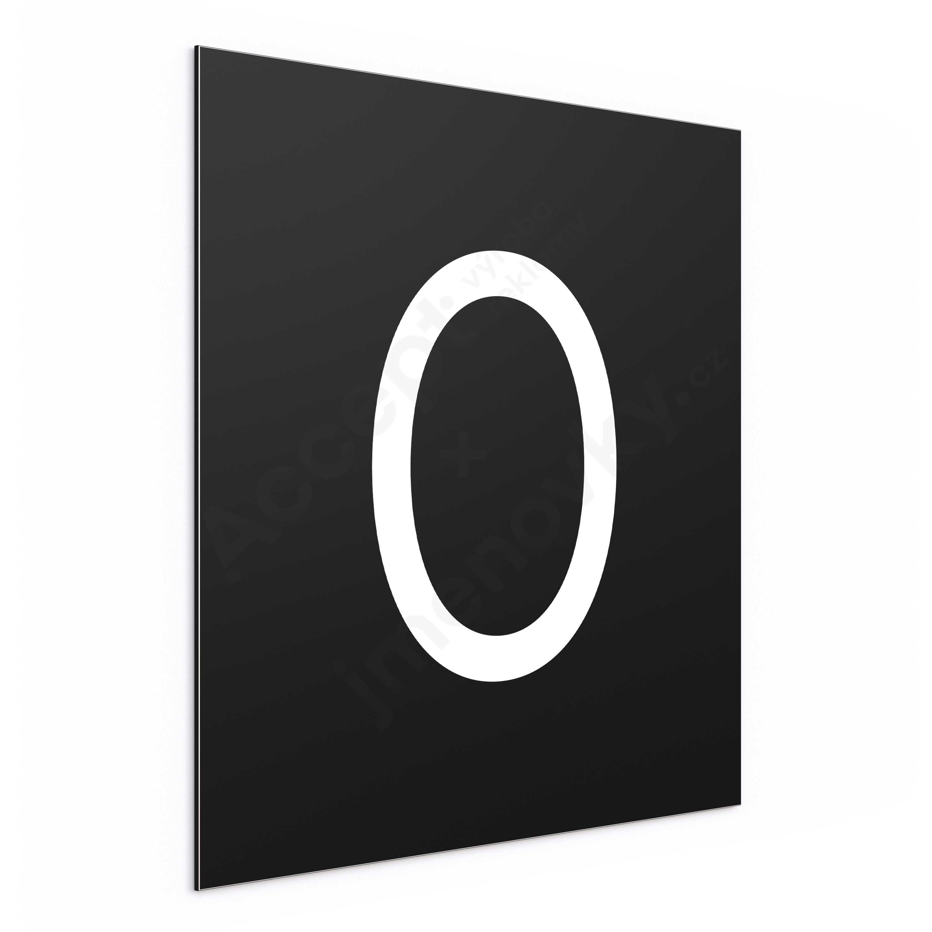 Označení podlaží - číslo "0" - černá tabulka - bílý popis