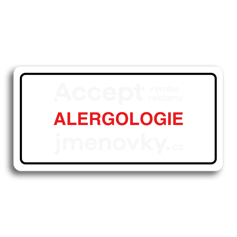Piktogram "ALERGOLOGIE" - bílá tabulka - barevný tisk