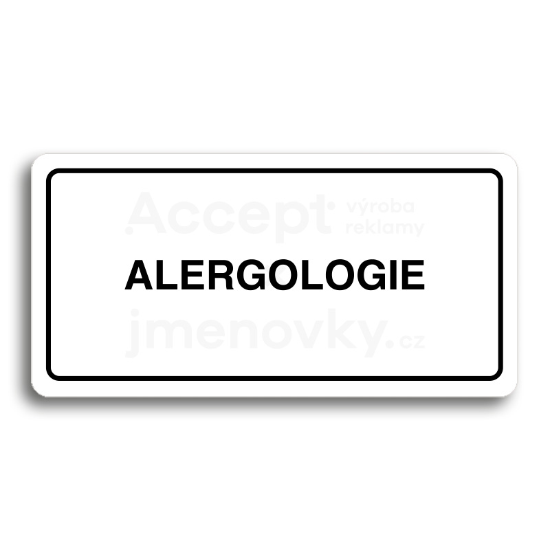 Piktogram "ALERGOLOGIE" - bílá tabulka - černý tisk