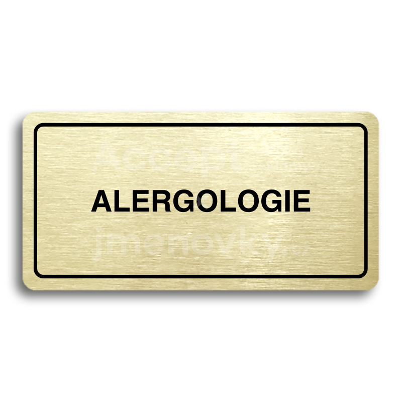 Piktogram "ALERGOLOGIE" - zlatá tabulka - černý tisk