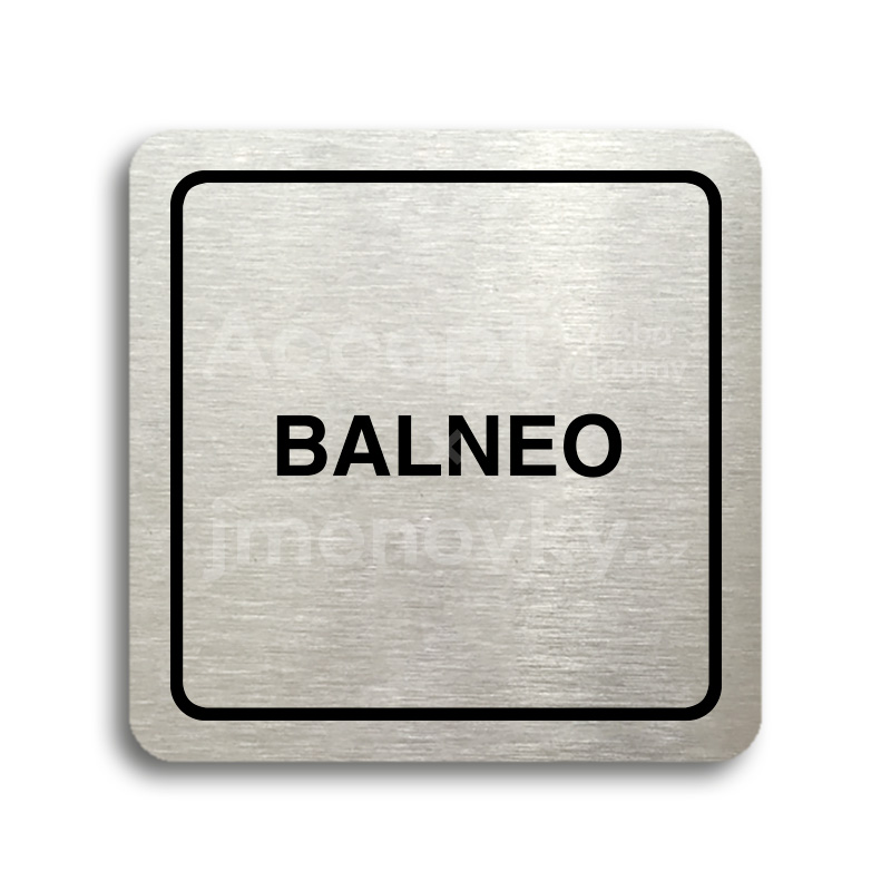 Piktogram "balneo" - stříbrná tabulka - černý tisk