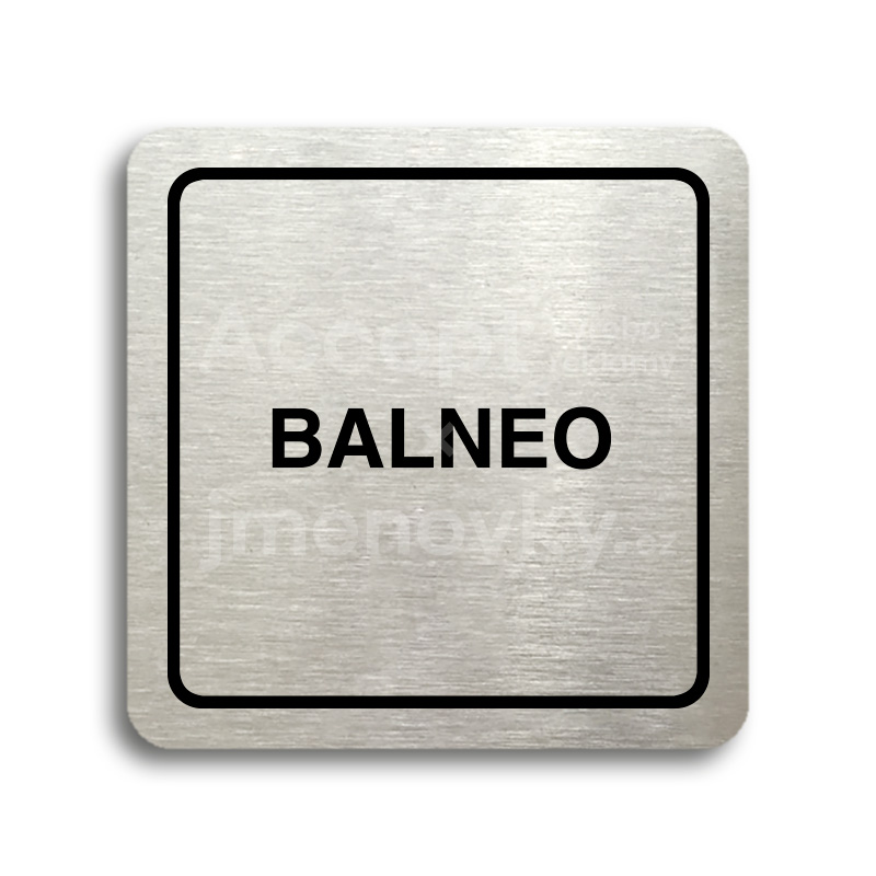 Piktogram "balneo" - stříbrná tabulka - černý tisk Piktogram "balneo" - stříbrná tabulka - černý tisk