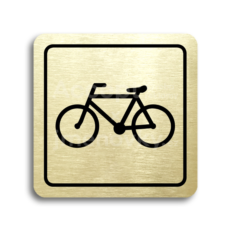 Piktogram "bicykl" - zlatá tabulka - černý tisk