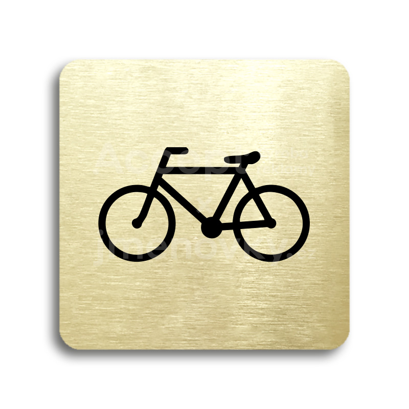 Piktogram "bicykl" - zlatá tabulka - černý tisk bez rámečku