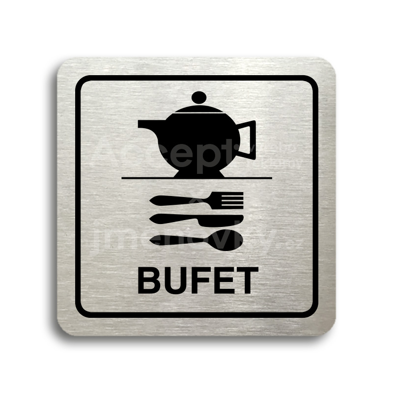 Piktogram "bufet" - stříbrná tabulka - černý tisk