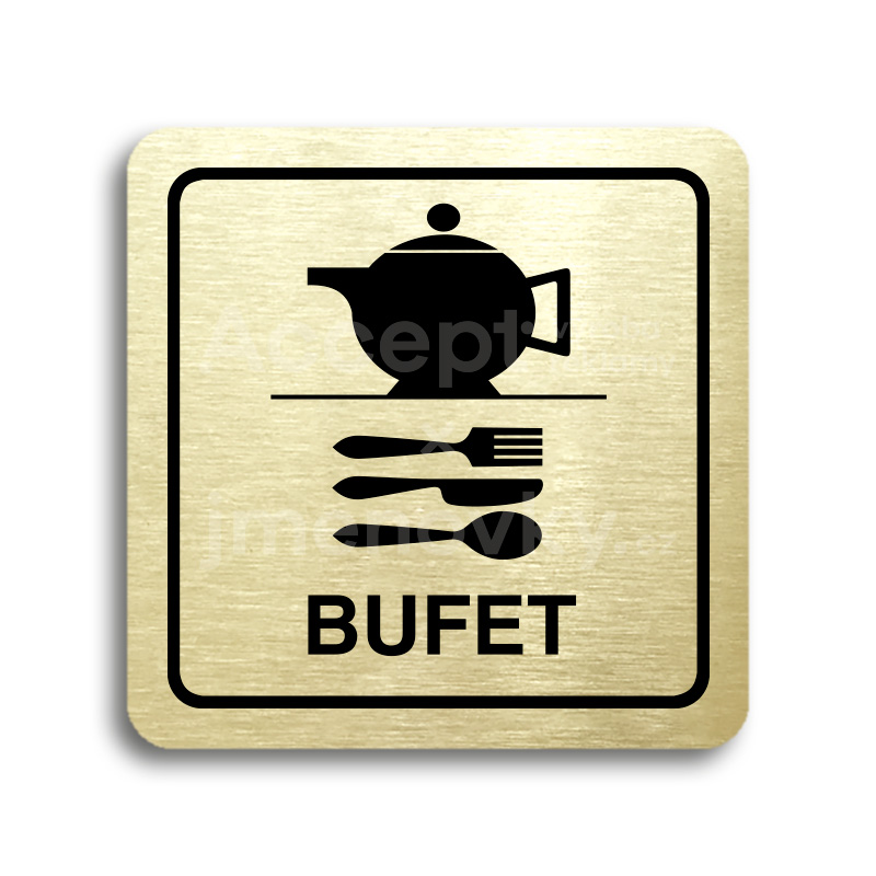 Piktogram "bufet" - zlatá tabulka - černý tisk
