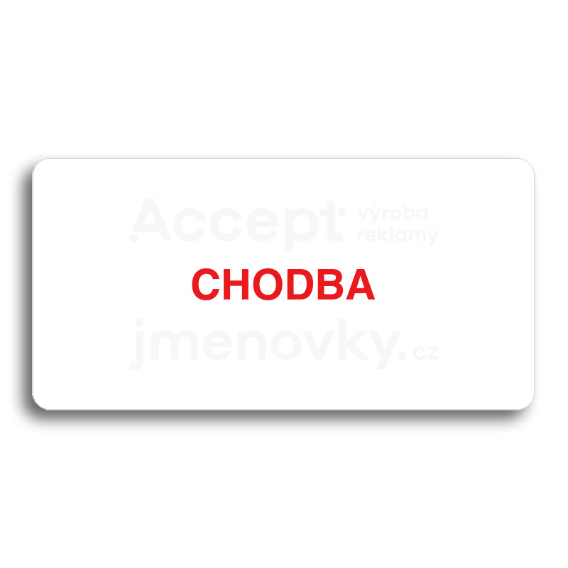 Piktogram "CHODBA" - bílá tabulka - barevný tisk bez rámečku