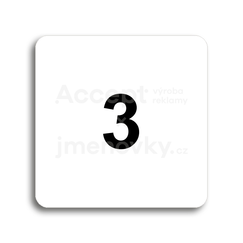 Piktogram "číslo" - bílá tabulka - černý tisk bez rámečku