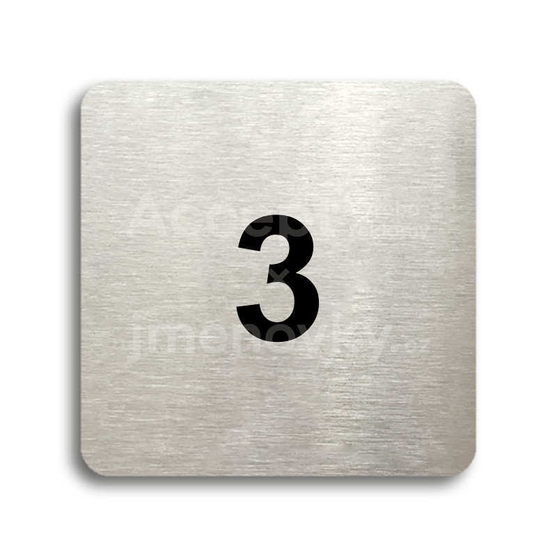 Piktogram "číslo" - stříbrná tabulka - černý tisk bez rámečku