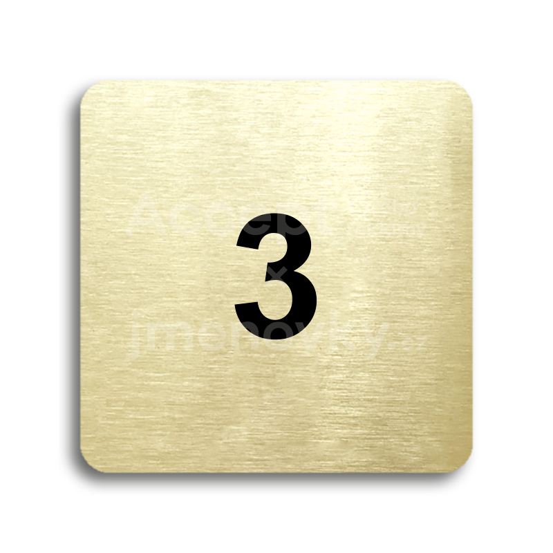 Piktogram "číslo" - zlatá tabulka - černý tisk bez rámečku