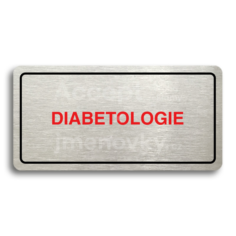 Piktogram "DIABETOLOGIE" - stříbrná tabulka - barevný tisk