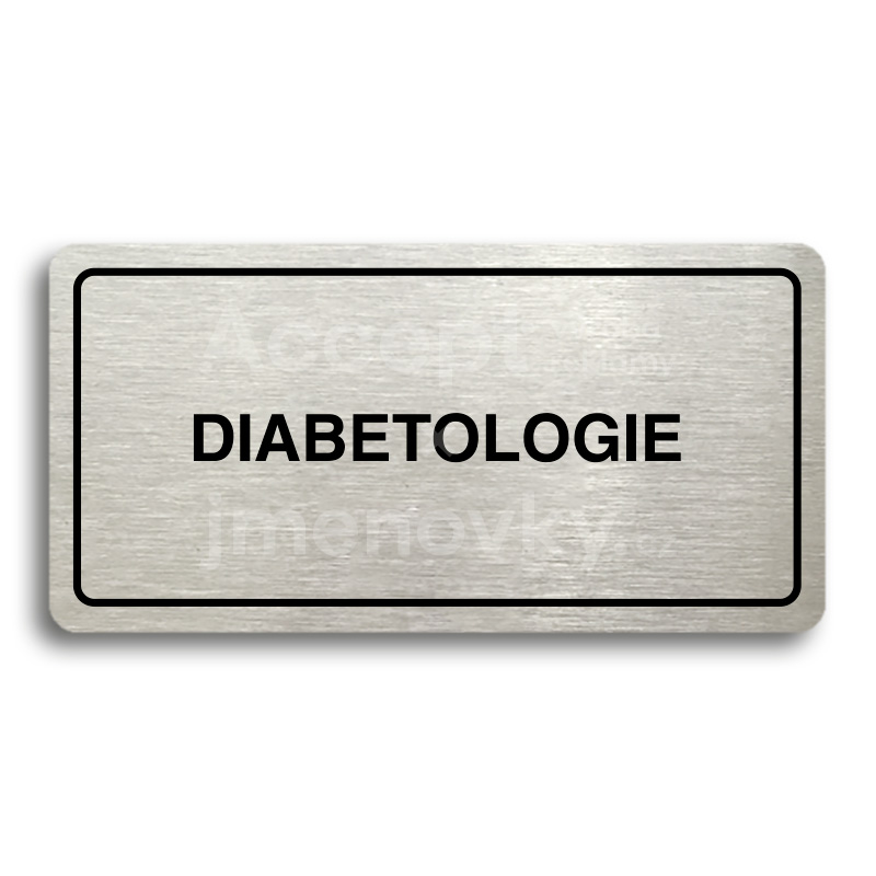 Piktogram "DIABETOLOGIE" - stříbrná tabulka - černý tisk