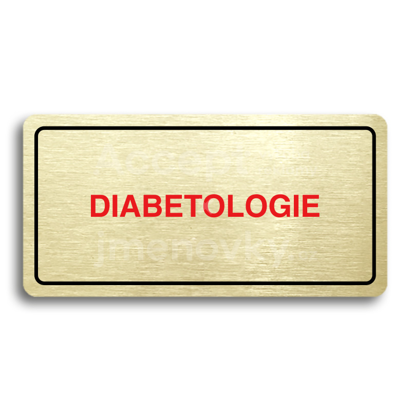 Piktogram "DIABETOLOGIE" - zlatá tabulka - barevný tisk