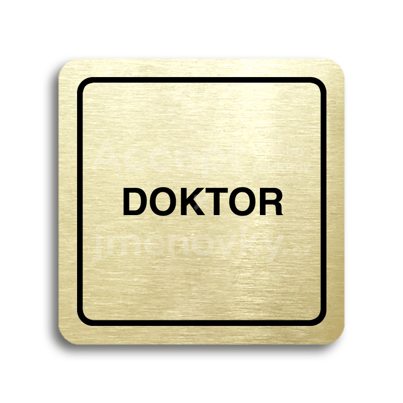 Piktogram "doktor" - zlatá tabulka - černý tisk