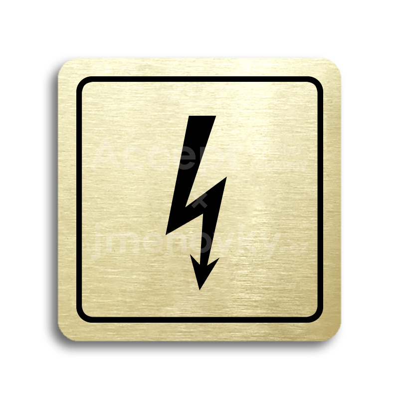 Piktogram "elektrické zařízení" - zlatá tabulka - černý tisk