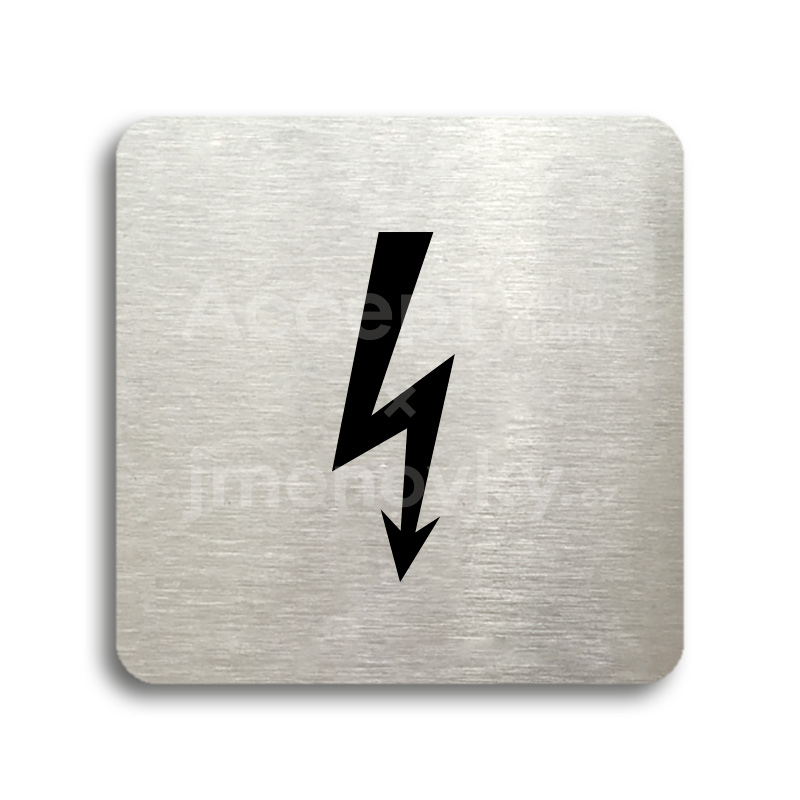 Piktogram "elektrické zařízení" - stříbrná tabulka - černý tisk bez rámečku
