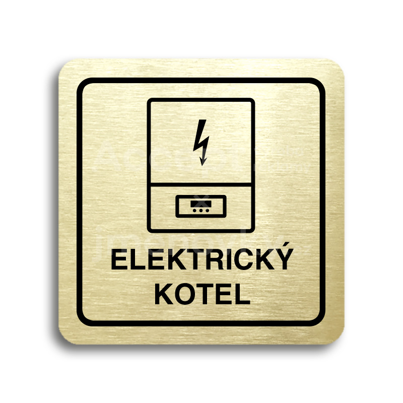 ACCEPT Piktogram elektrický kotel - zlatá tabulka - černý tisk