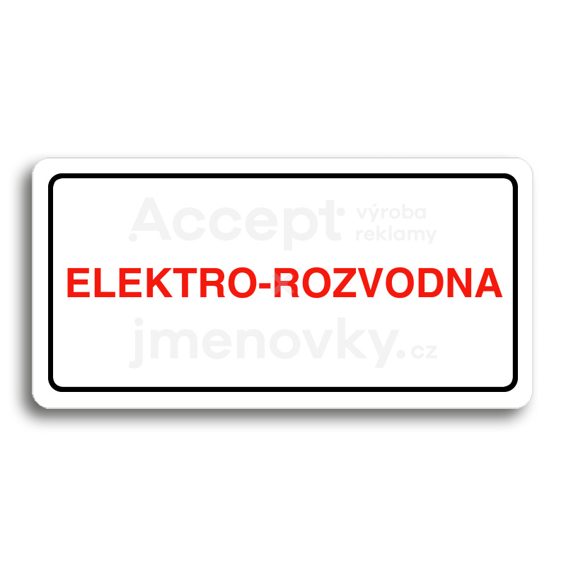 Piktogram "ELEKTRO-ROZVODNA" - bílá tabulka - barevný tisk